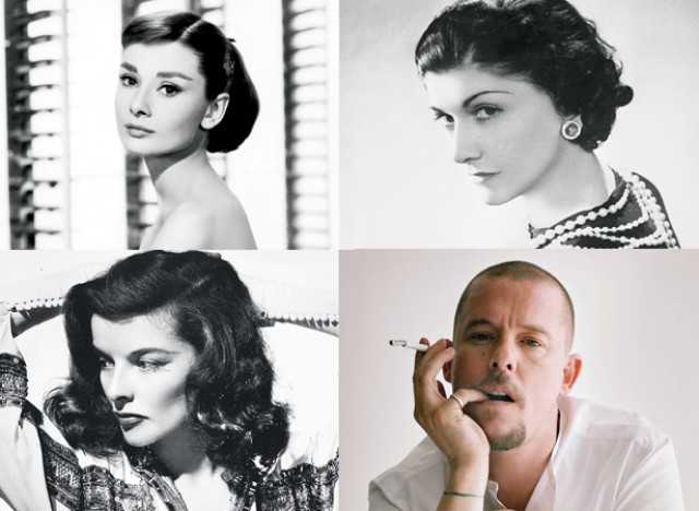 Fashion Icon Sonam looks up to: (clockwise) Audrey Hepburn, Coco Chanel, Alexander MacQueen and Katharine Hepburn