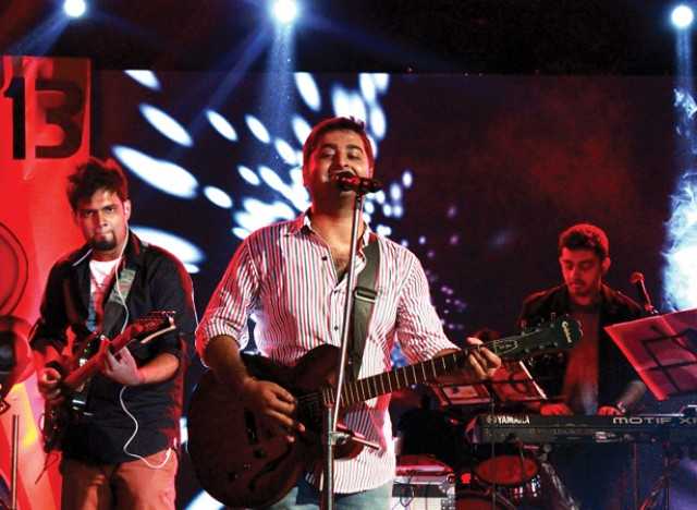 Arijit during a stage performance