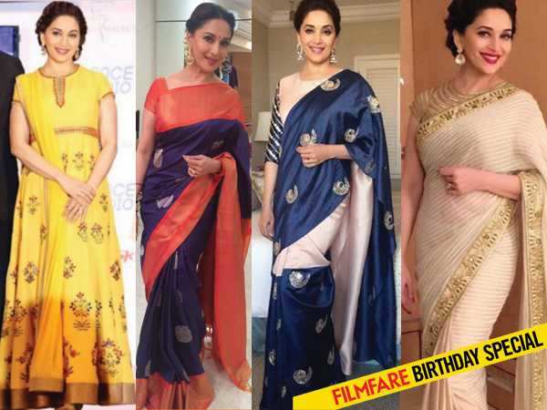 Madhuri Dixit's Birthday: 8 most stunning saree looks of the
