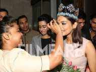 Miss World Manushi Chillar gets a grand welcome in Mumbai