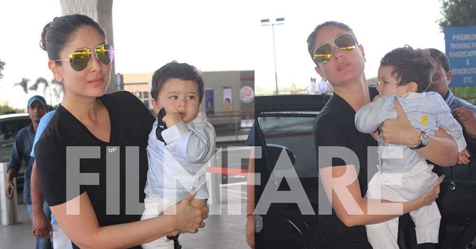 Good Morning! Taimur Ali Khan arrives at the airport with mamma Kareena ...