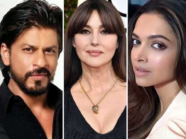 Image result for Italian Beauty Monica Bellucci with SRK and Deepika Padukone