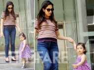 Misha Rajput clicked with mommy Mira Rajput outside her play school