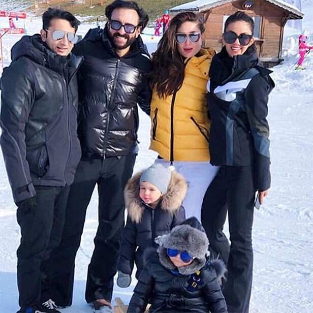 Kareena Kapoor, Saif Ali Khan and Taimur enjoy the snow in Switzerland ...