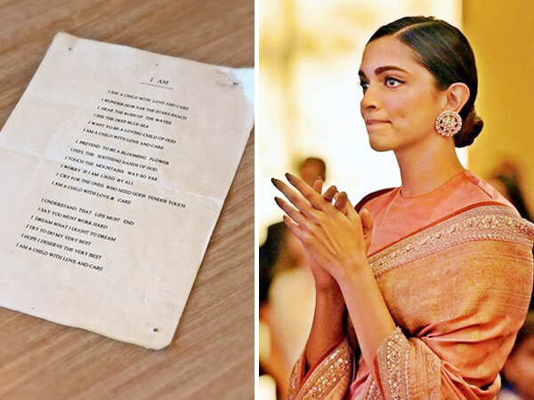 Deepika Padukone's first attempt at poetry is proof that she is full of  love and care | Filmfare.com