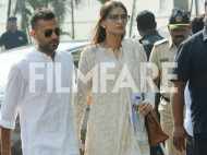 Photos: Sonam Kapoor and Anand Ahuja offer their last prayers to Sridevi