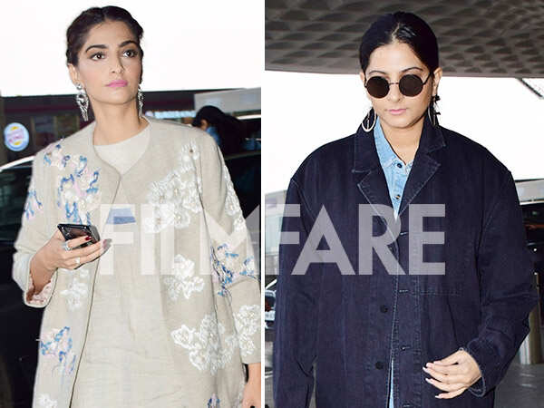 Sonam Kapoor spotted with her family at the airport | Filmfare.com