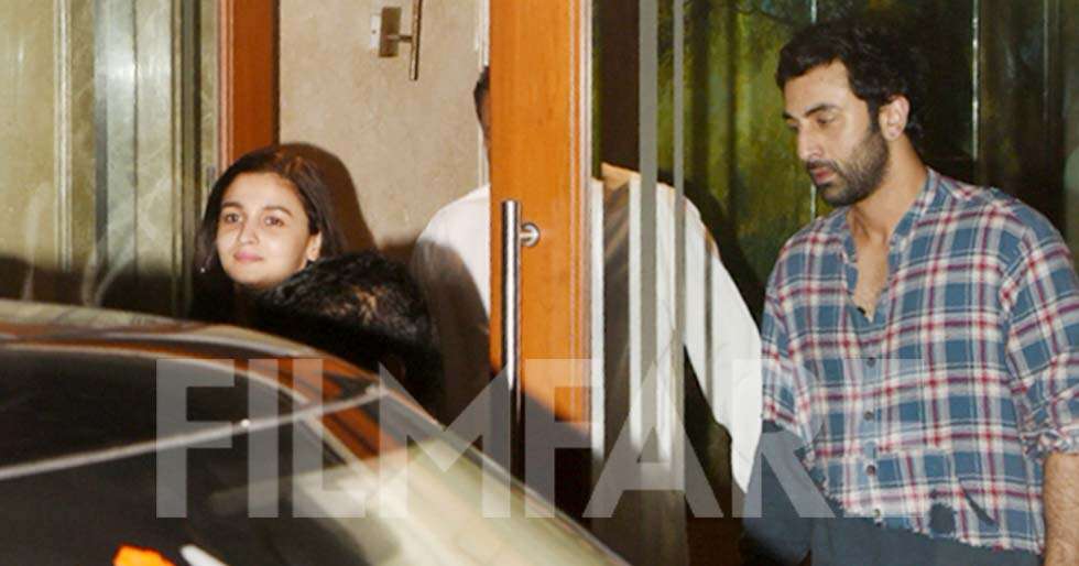 Ranbir Kapoor and Alia Bhatt snapped at Sanjay Dutt’s residence ...