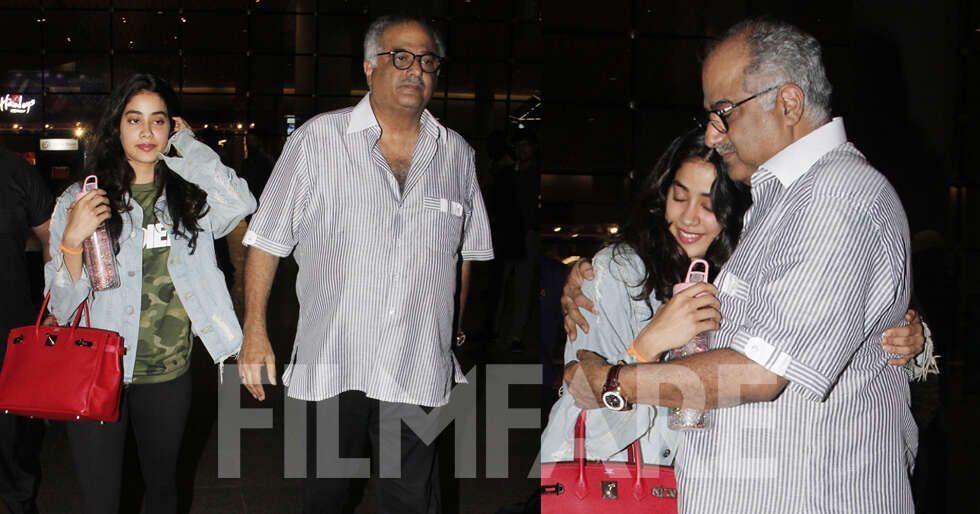 Boney Kapoor Hugs Daughter Janhvi Kapoor On Seeing Her After A Break 