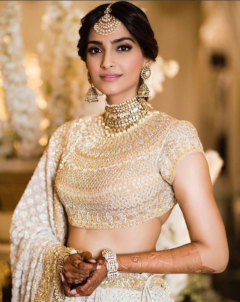 Sonam Kapoor Wedding Printed Banglory Silk Lehenga Choli | Shop Now