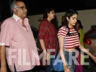 Janhvi, Anshula Kapoor step out for a movie with dad Boney Kapoor