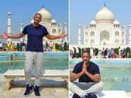 Will Smith poses in front of the Taj Mahal as he visits Agra