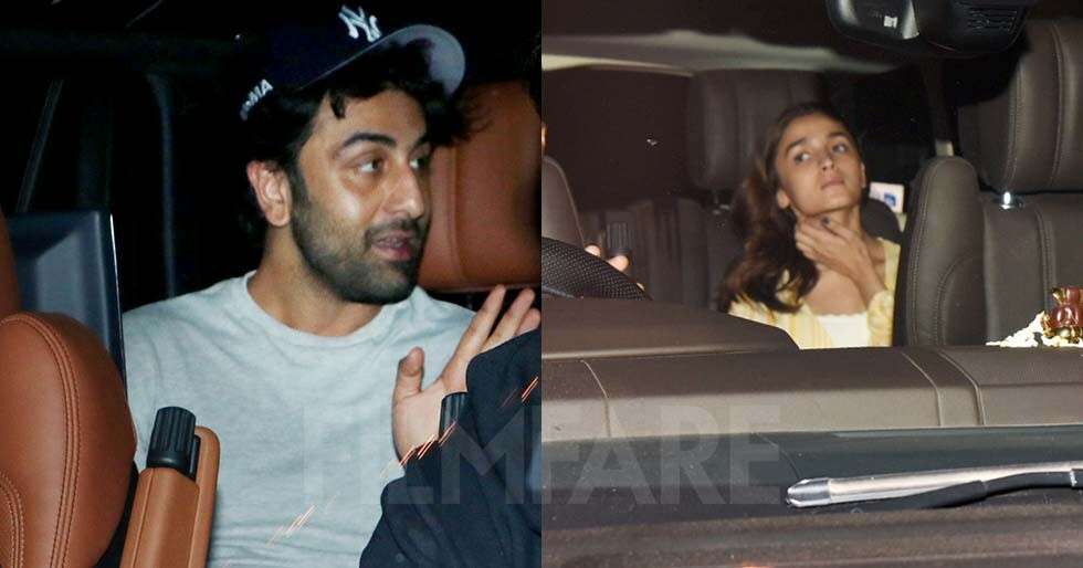 Ranbir Kapoor and Alia Bhatt visit Karan Johar | Filmfare.com