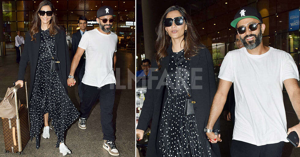 Sonam Kapoor Ahuja and Anand Ahuja look madly in love as they return ...