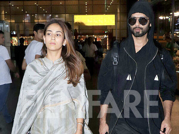 Spotted: Shahid Kapoor spotted at the airport with wife Mira Kapoor ...