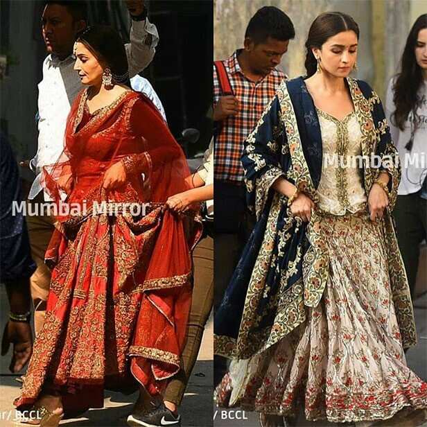 Viral Pictures Alia Bhatt and Madhuri Dixit Nene on the set of