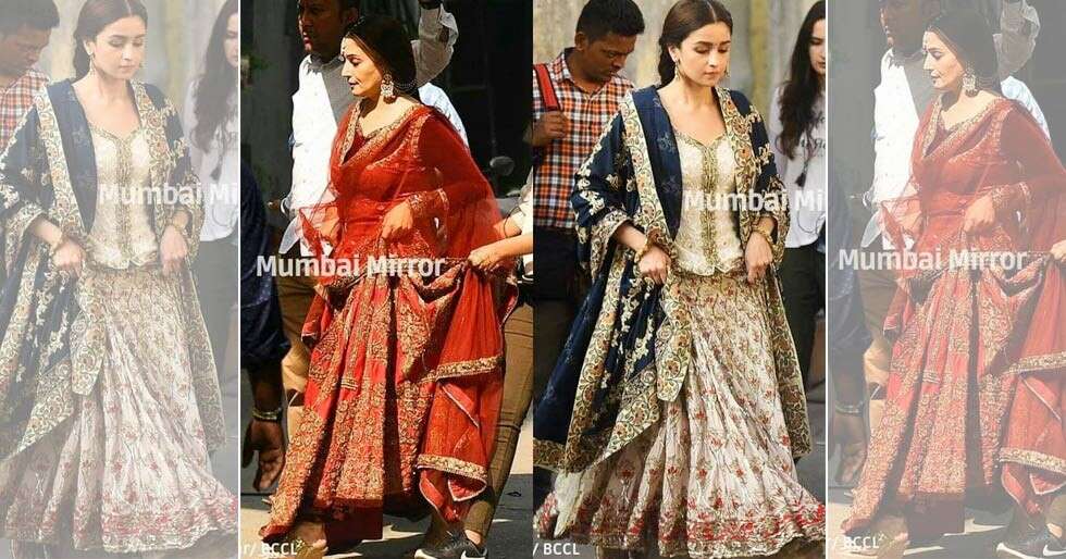 Viral Pictures! Alia Bhatt and Madhuri Dixit Nene on the set of Kalank ...