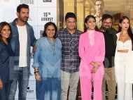 Photos: John Abraham, Nora Fatehi and Mrunal Thakur arrive in style for Batla House trailer launch