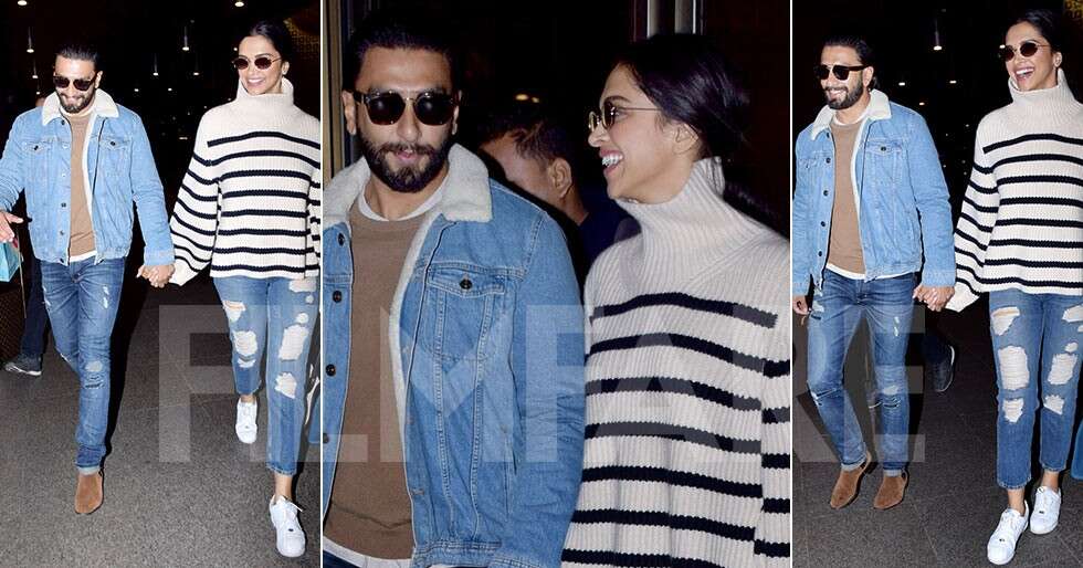 Ranveer Singh and Deepika Padukone return from London | Filmfare.com