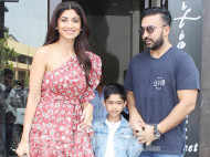 Shilpa Shetty steps out for lunch with husband Raj Kundra and son Viaan Raj Kundra