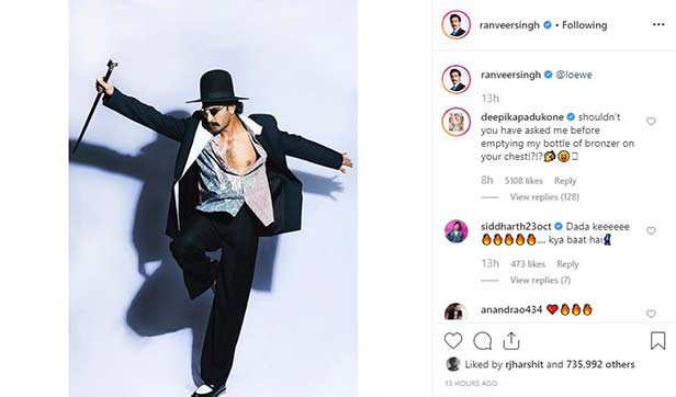 Deepika Padukone has the funniest reaction to Ranveer Singh's latest  picture