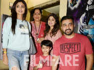 In Photos: Shilpa Shetty Kundra and Raj Kundra enjoy a movie night with their family