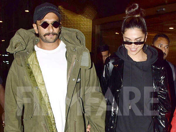 Photos: Ranveer Singh and Deepika Padukone return from London ...