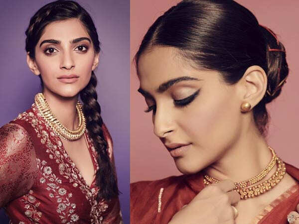 Sonam Kapoor Hair Bun  Braided bun hairstyles Bride hairstyles Bun  hairstyles