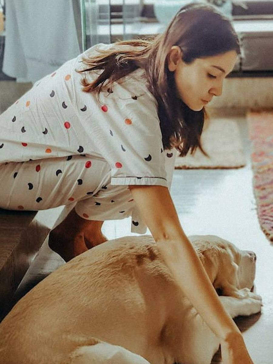 anushka polka dress