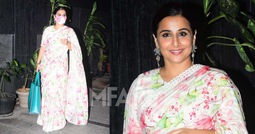 Vidya Balan steps out looking stunning in a floral saree | Filmfare.com