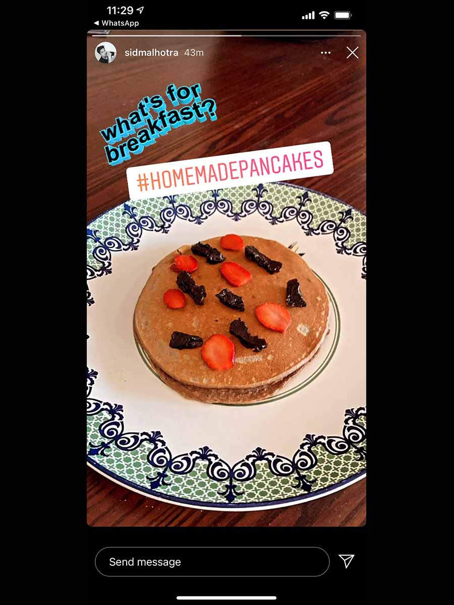 Sidharth Malhotra pancakes