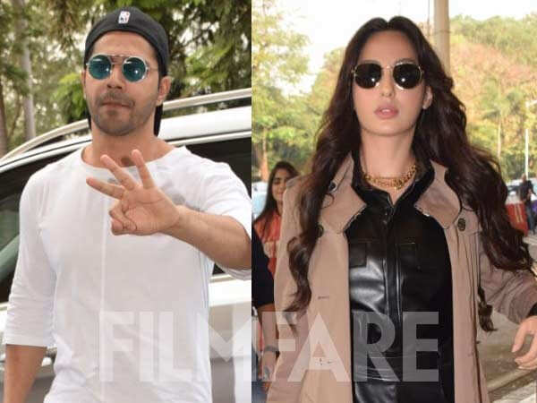 Spotted: Varun Dhawan and Nora Fatehi at the airport heading out in style |  