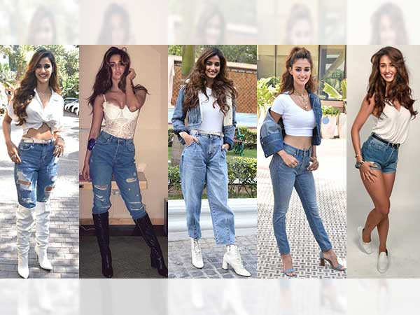 These 15 pictures prove that Disha Patani loves the white with denim ensemble