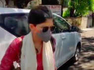Sanjana Sanghi arrives to record her statement in Sushant Singh Rajput’s case