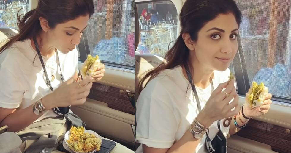 Shilpa Shetty enjoys some Mumbai street food | Filmfare.com