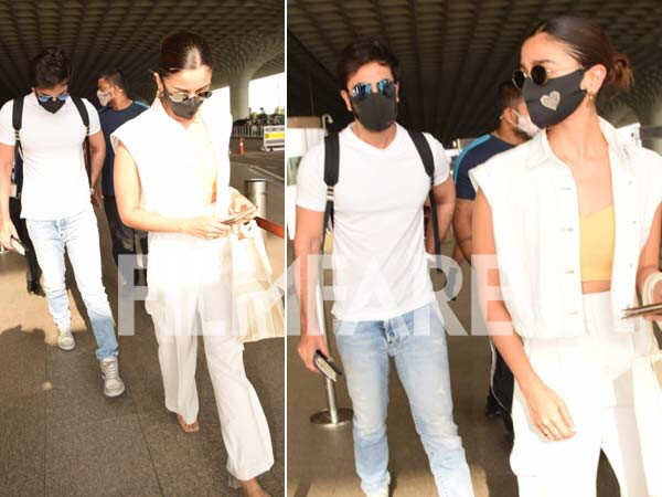 Alia Bhatt, Ranbir Kapoor Travel In Perfect Matching Summer Whites As  They're Reportedly Off To Maldives Post Their COVID-19 Recovery