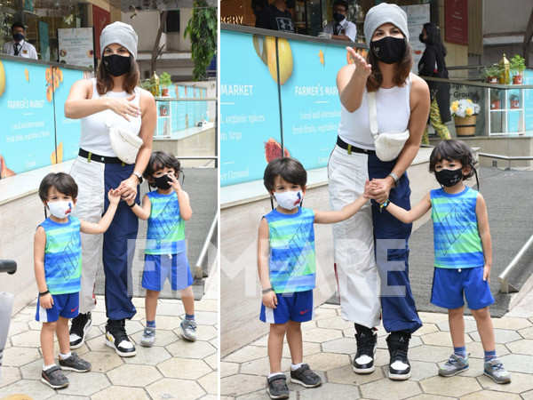 Pictures: Sunny Leone snapped with her adorable kids 