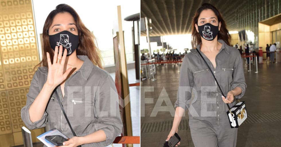 Tamannaah clicked at the airport making a casual paparazzi sighting