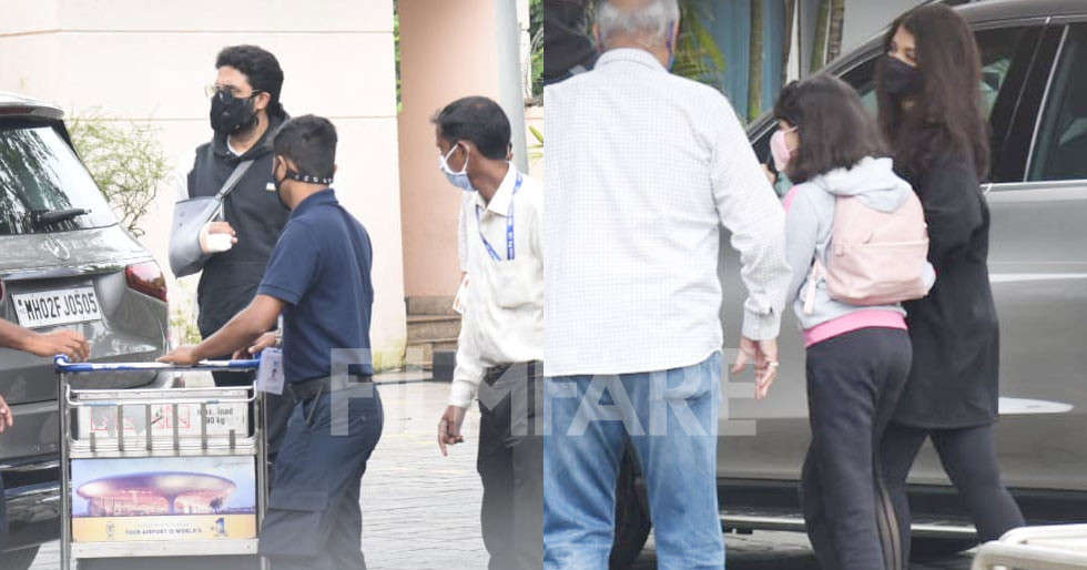 Photos: Abhishek Bachchan comes to see off Aishwarya Rai Bachchan and Aaradhya Bachchan