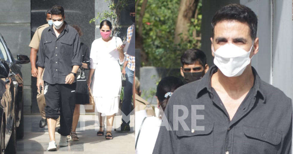 Akshay Kumar clicked post a meeting in the city
