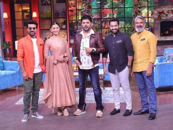The cast of RRR along with the director SS Rajamouli had fun at The Kapil Sharma Show