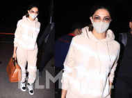 Deepika Padukone clicked at the Mumbai airport last night 