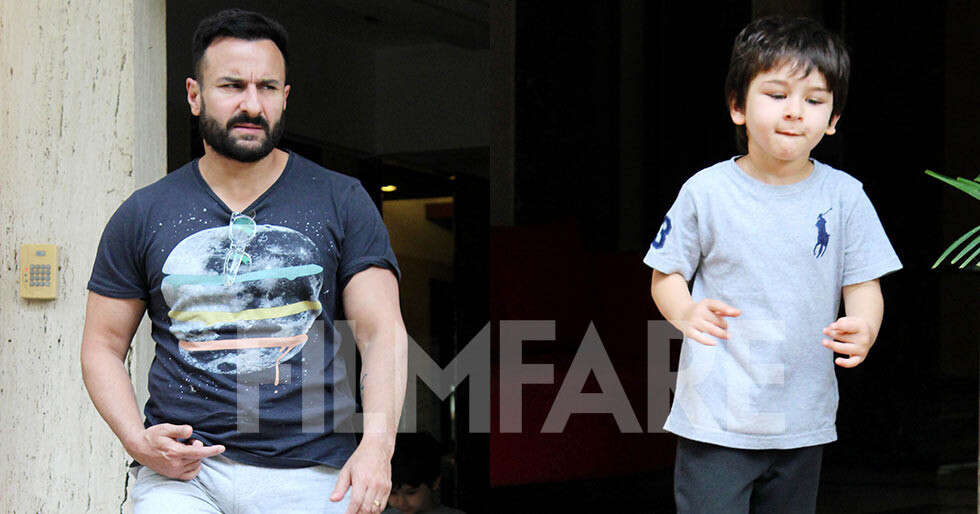 Photos Saif Ali Khan Snapped With Son Taimur Ali Khan Samachar Central