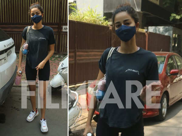 Ananya Panday clicked post a workout session 