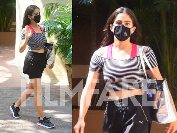 Sara Ali Khan clicked outside her gym looking her best