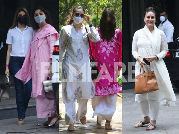 Kareena Kapoor Khan, Neetu Kapoor, Karisma Kapoor spotted at Randhir Kapoor’s house