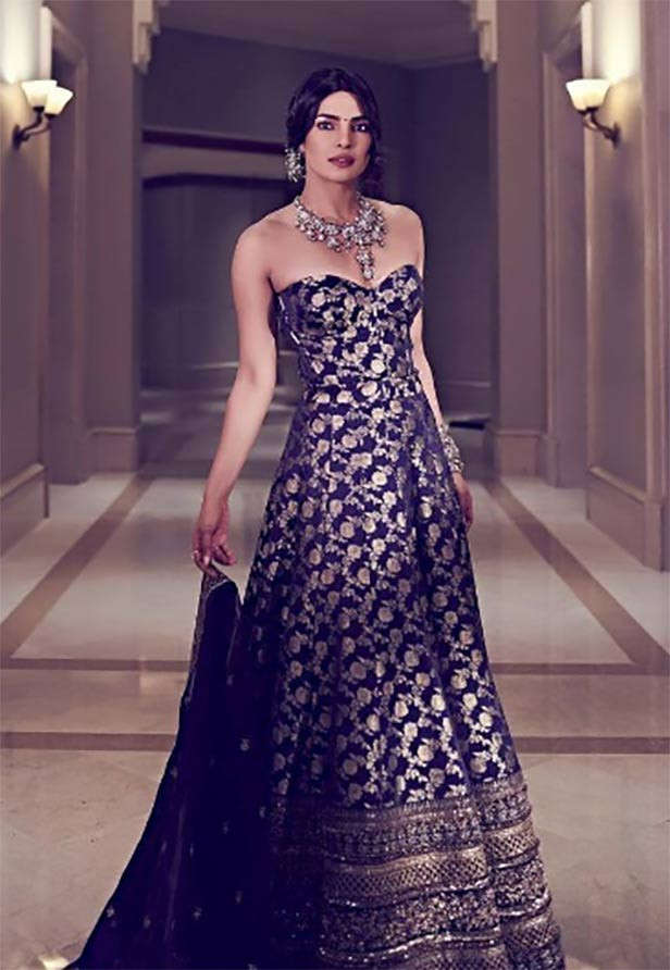 Priyanka Chopra First Mumbai Reception Dress
