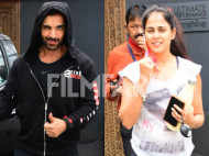 Photos: John Abraham and Genelia Deshmukh clicked post a workout session