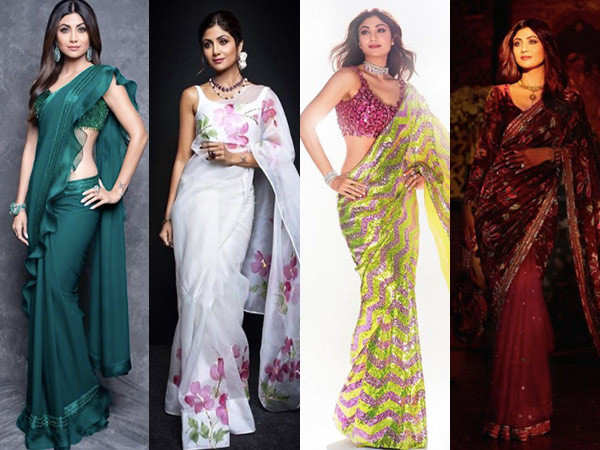 Buy Shilpa Shetty Art Silk Contemporary Style Saree Online