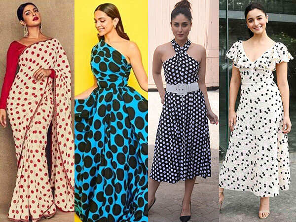 polka dot saree retro look